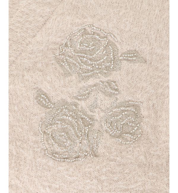 MAJESTICLEGON「キラキラビーズ刺繍シャギーカーデ」|カーディガン|