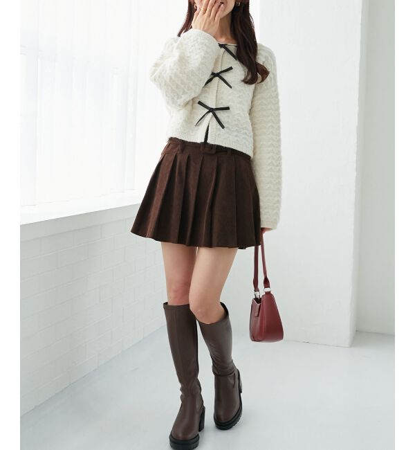  「フロントリボンショートカーディガン」|カーディガン|