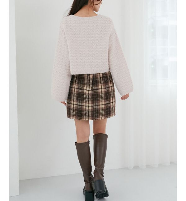  「フロントリボンショートカーディガン」|カーディガン|