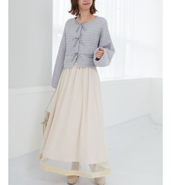  「フロントリボンショートカーディガン」|カーディガン|