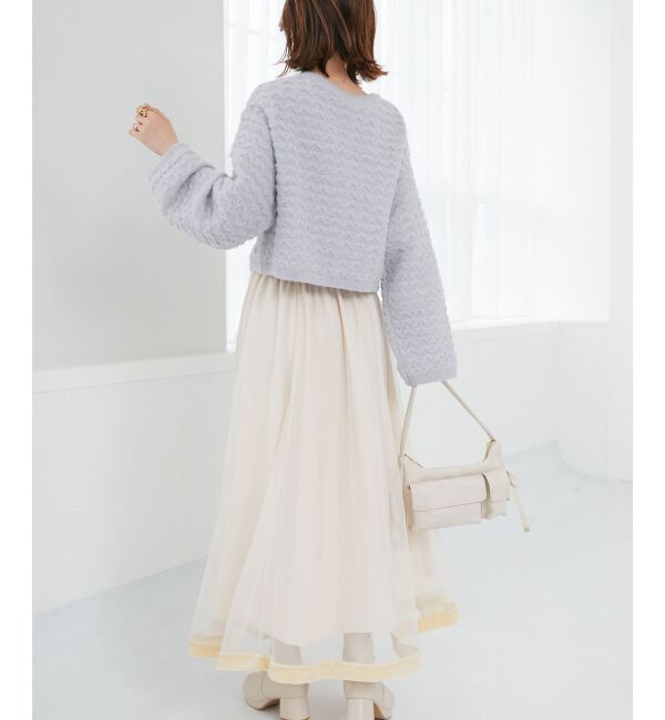  「フロントリボンショートカーディガン」|カーディガン|