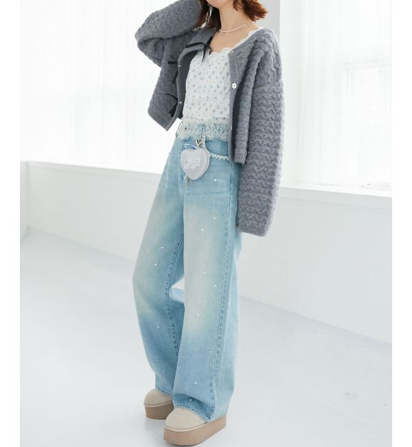  「フロントリボンショートカーディガン」|カーディガン|