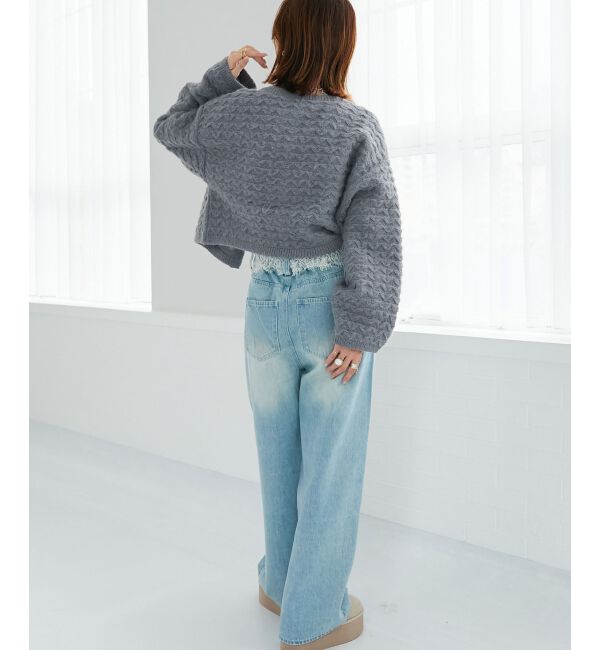  「フロントリボンショートカーディガン」|カーディガン|