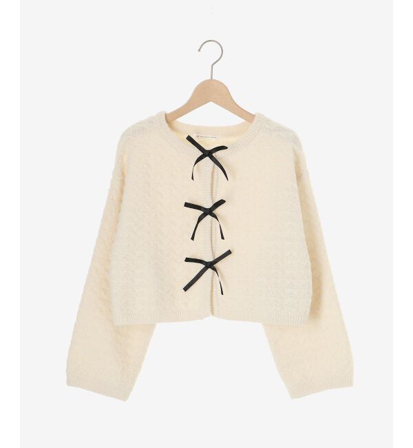  「フロントリボンショートカーディガン」|カーディガン|