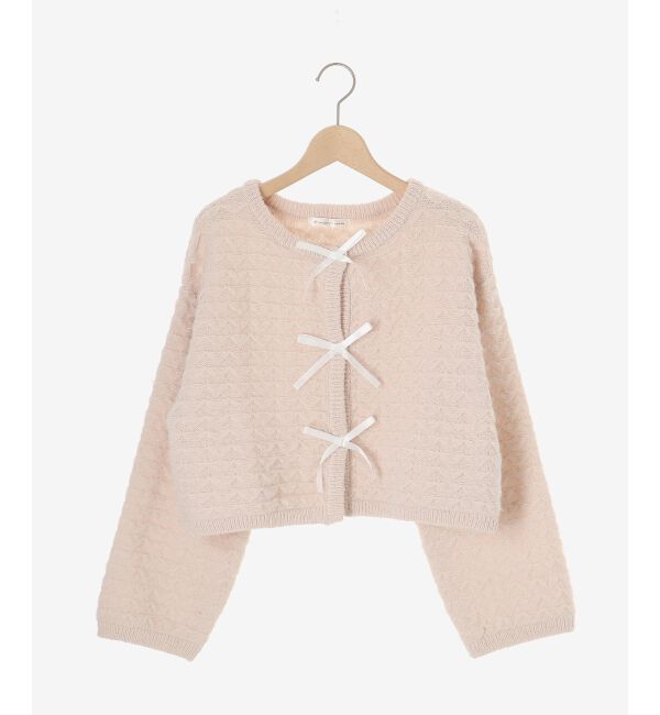  「フロントリボンショートカーディガン」|カーディガン|
