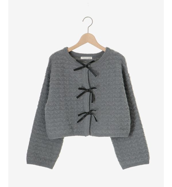  「フロントリボンショートカーディガン」|カーディガン|