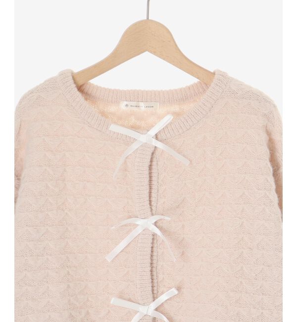  「フロントリボンショートカーディガン」|カーディガン|