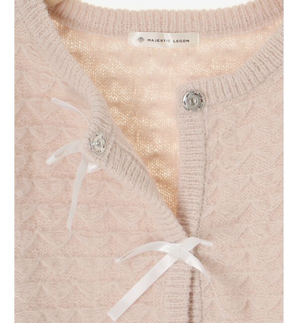  「フロントリボンショートカーディガン」|カーディガン|