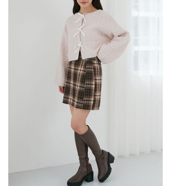  「フロントリボンショートカーディガン」|カーディガン|