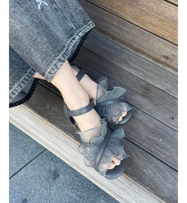  「シアーフリルサンダル」|サンダル|