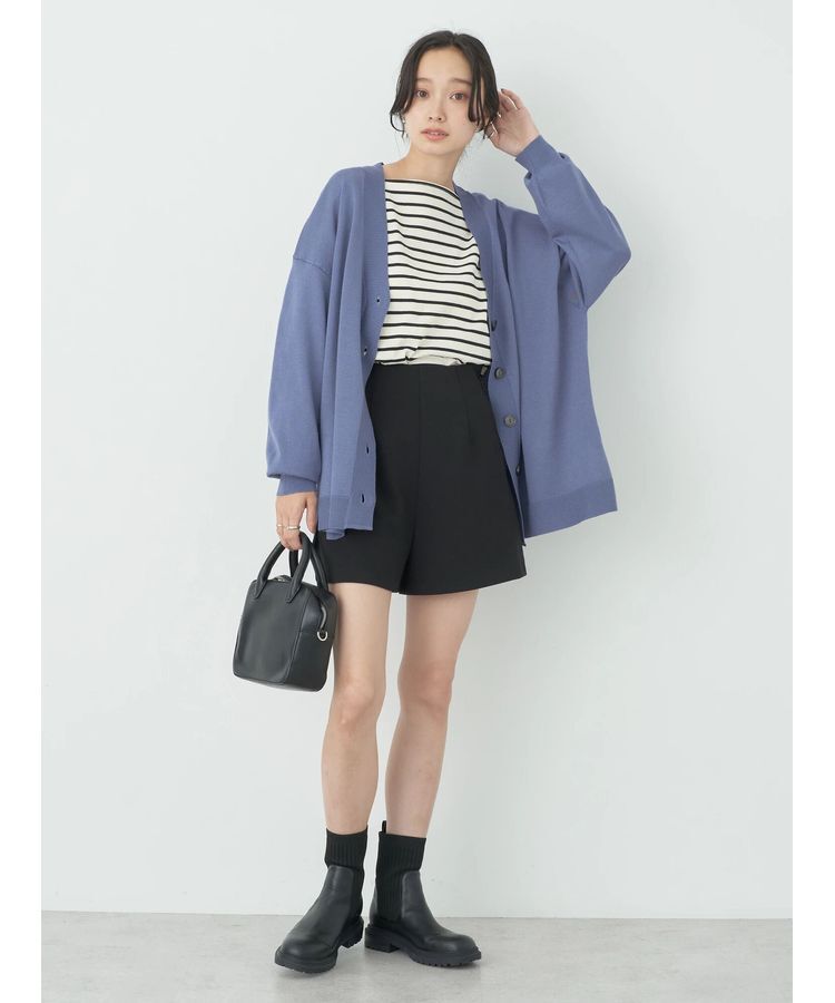 earth music&ecology「サイドスリットルーズVネックカーディガン」|カーディガン|