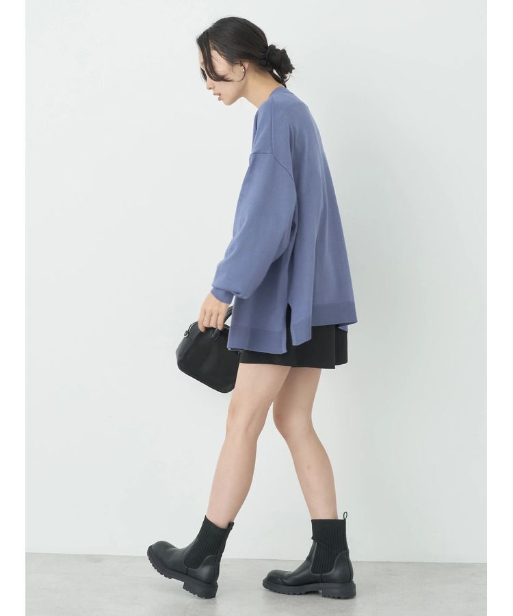 earth music&ecology「サイドスリットルーズVネックカーディガン」|カーディガン|