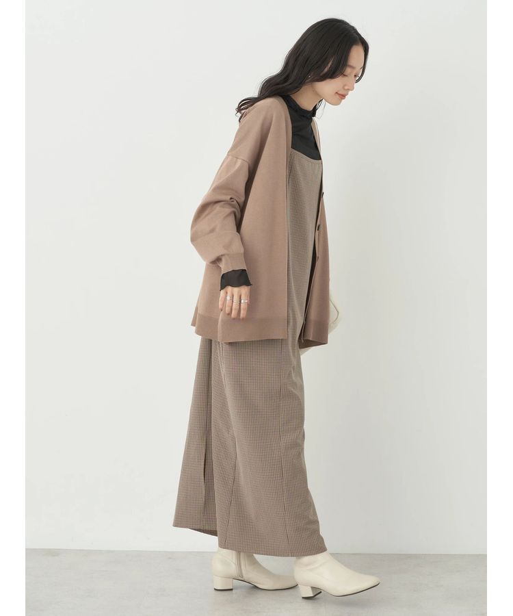 earth music&ecology「サイドスリットルーズVネックカーディガン」|カーディガン|