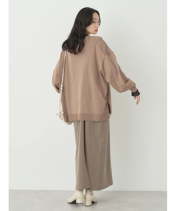 earth music&ecology「サイドスリットルーズVネックカーディガン」|カーディガン|