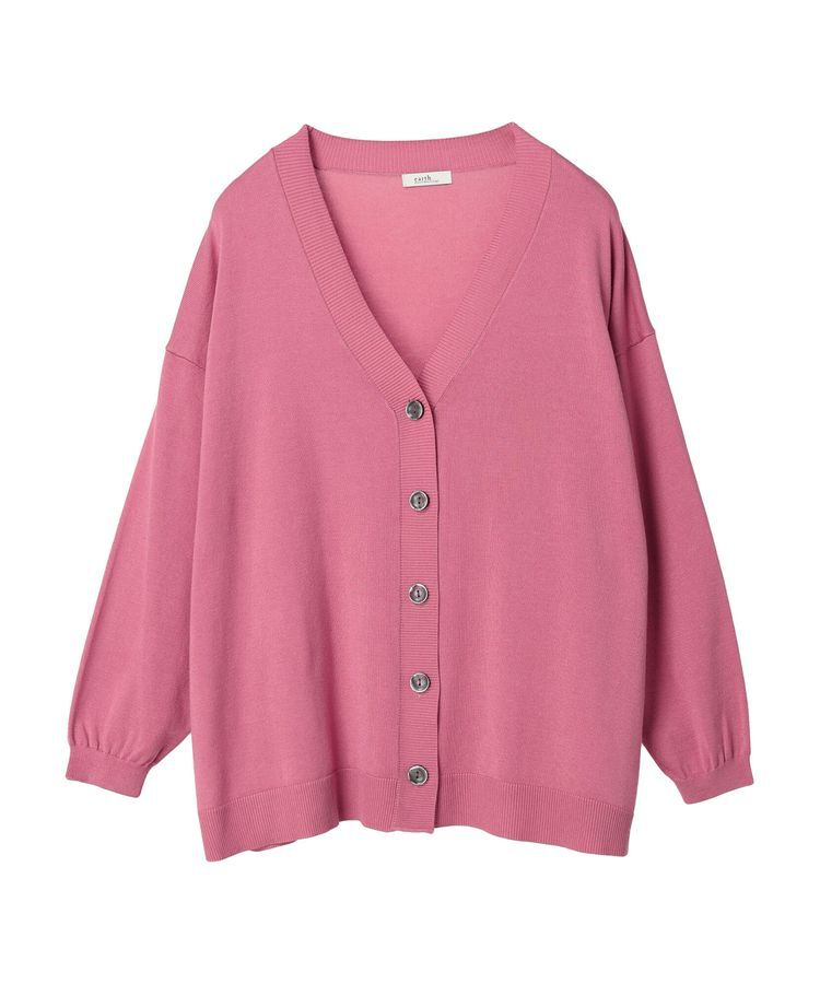 earth music&ecology「サイドスリットルーズVネックカーディガン」|カーディガン|