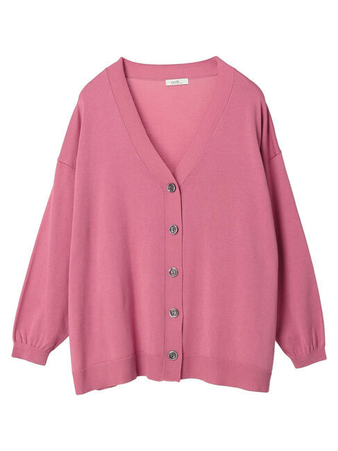 earth music&ecology「サイドスリットルーズVネックカーディガン」|カーディガン|