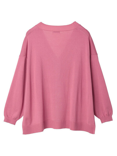 earth music&ecology「サイドスリットルーズVネックカーディガン」|カーディガン|