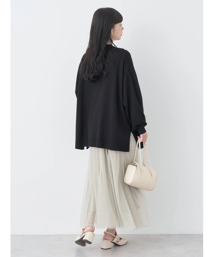 earth music&ecology「サイドスリットルーズVネックカーディガン」|カーディガン|