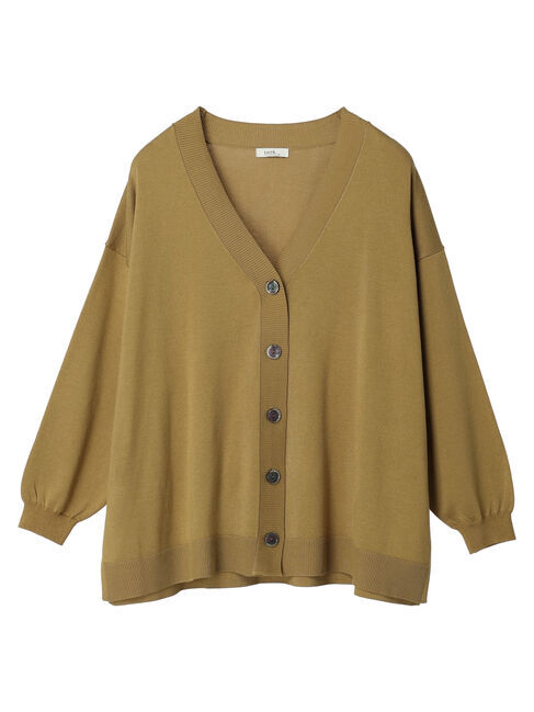 earth music&ecology「サイドスリットルーズVネックカーディガン」|カーディガン|
