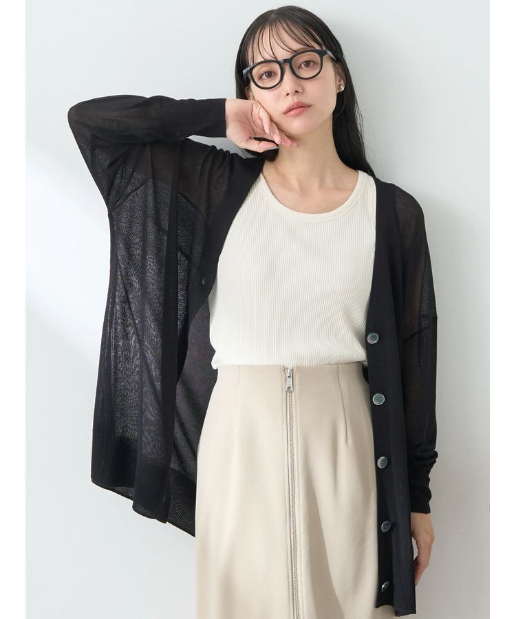 earth music&ecology「シアーBIGカーディガン」|カーディガン|Black