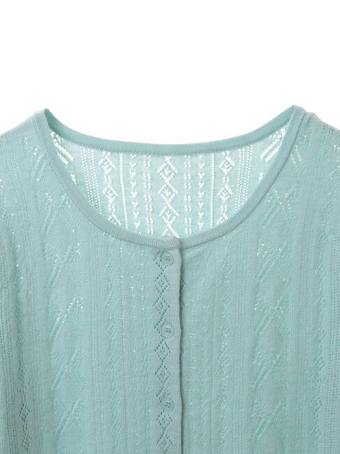 earth music&ecology「リボン柄透かし編みニットカーディガン」|カーディガン|