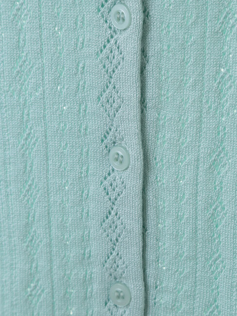 earth music&ecology「リボン柄透かし編みニットカーディガン」|カーディガン|