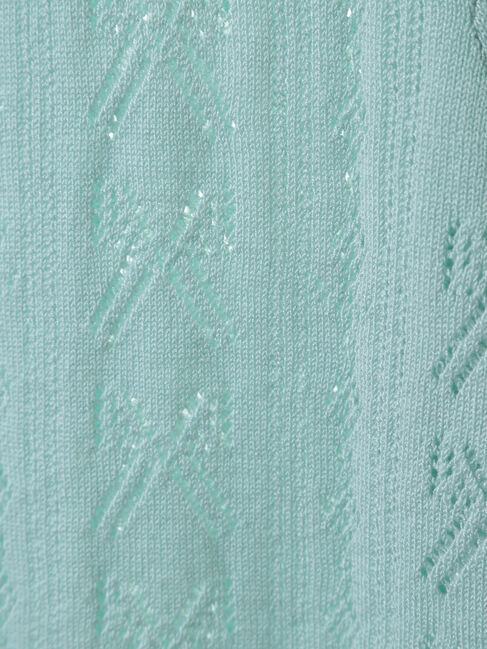 earth music&ecology「リボン柄透かし編みニットカーディガン」|カーディガン|