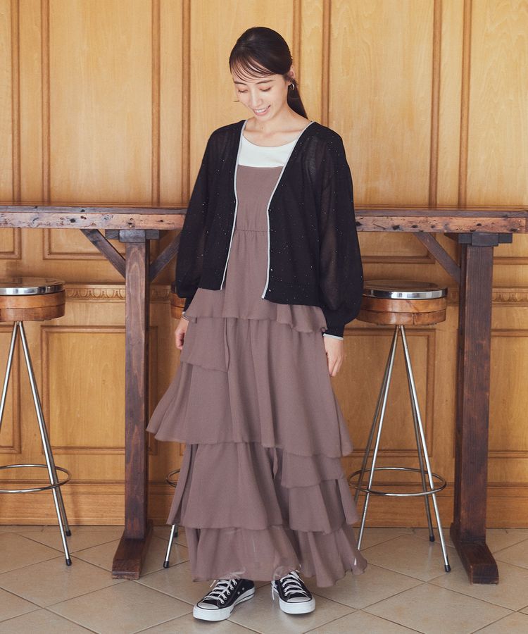 earth music&ecology「ミニスパンコールカーディガン」|カーディガン|