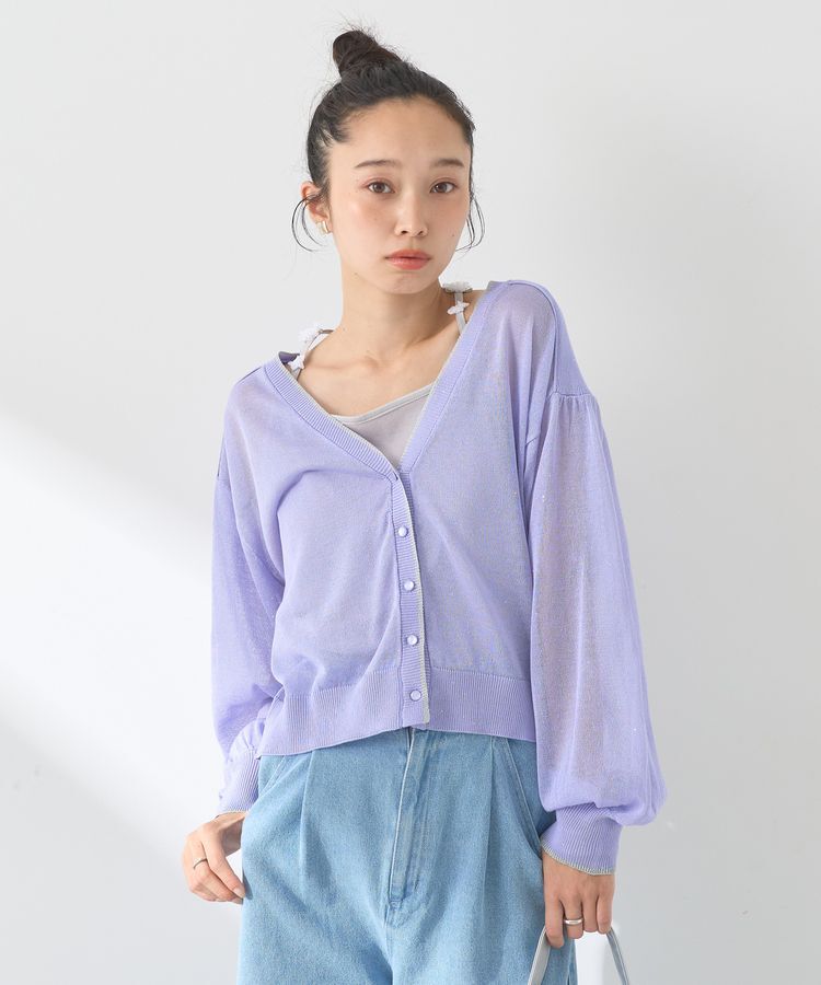 earth music&ecology「ミニスパンコールカーディガン」|カーディガン|