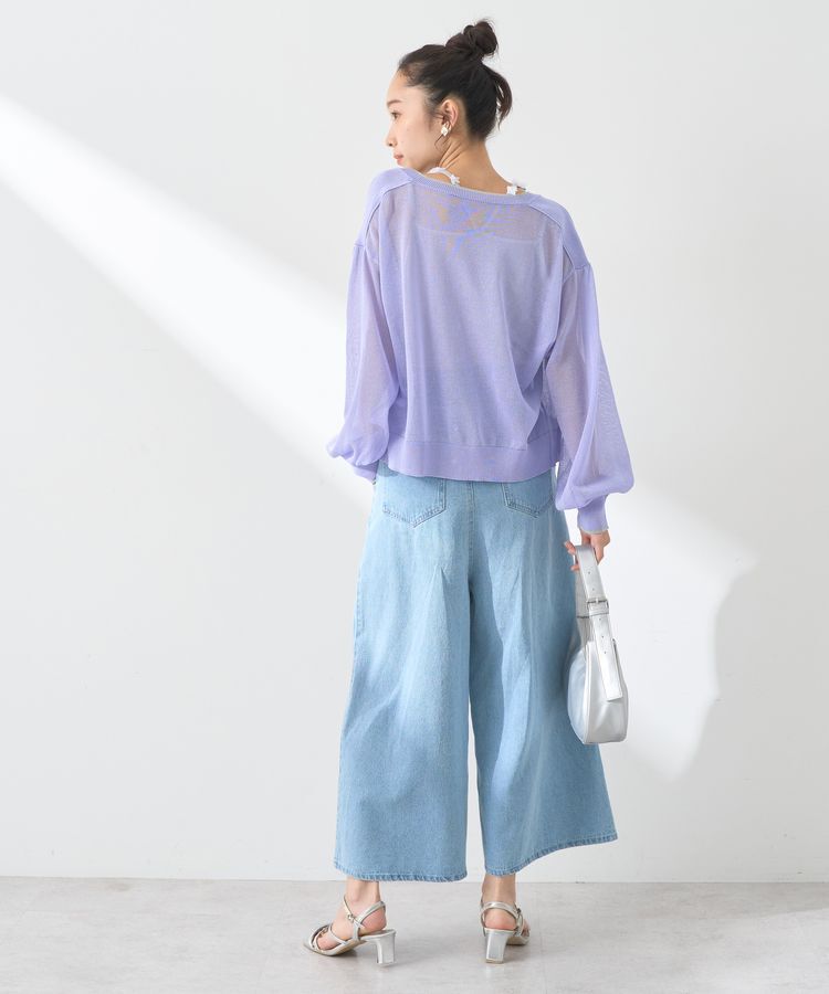 earth music&ecology「ミニスパンコールカーディガン」|カーディガン|