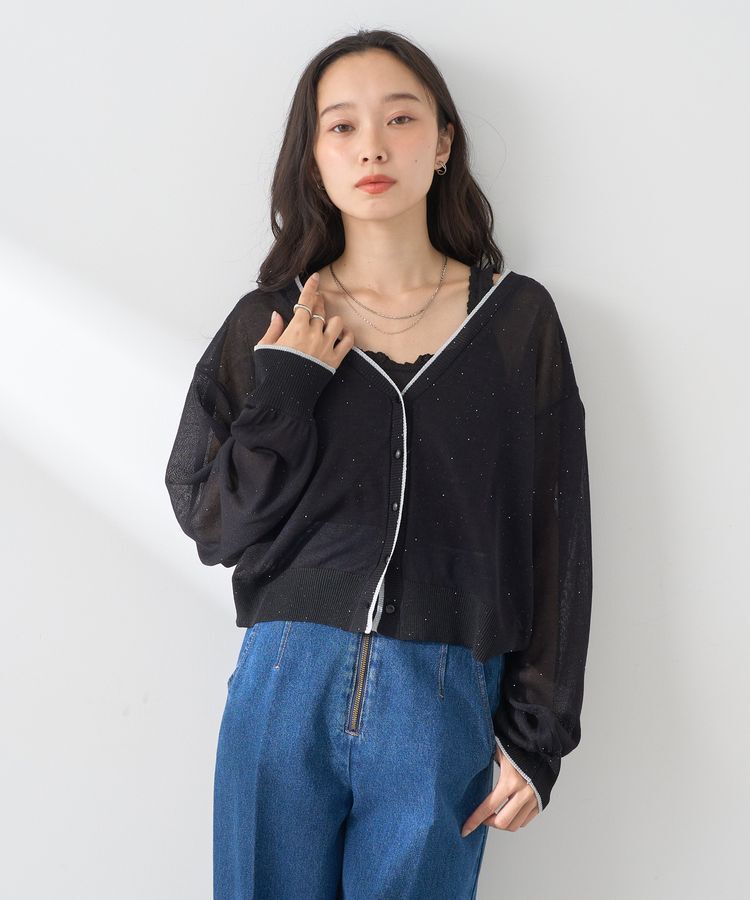 earth music&ecology「ミニスパンコールカーディガン」|カーディガン|