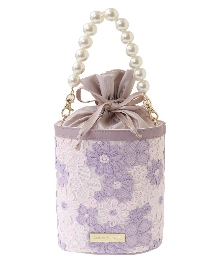 Maison de FLEUR「フラワーレース2Wayバケツ型バッグ」|ショルダー・メッセンジャー|