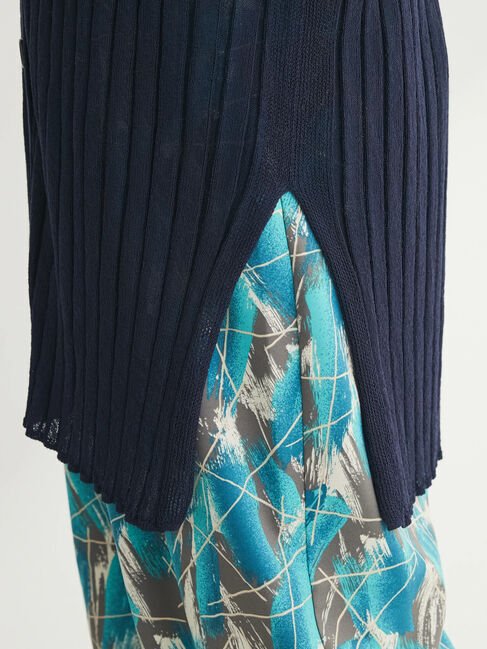 Green Parks「推しニット　リブ編みミドル丈カーディガン」|カーディガン|