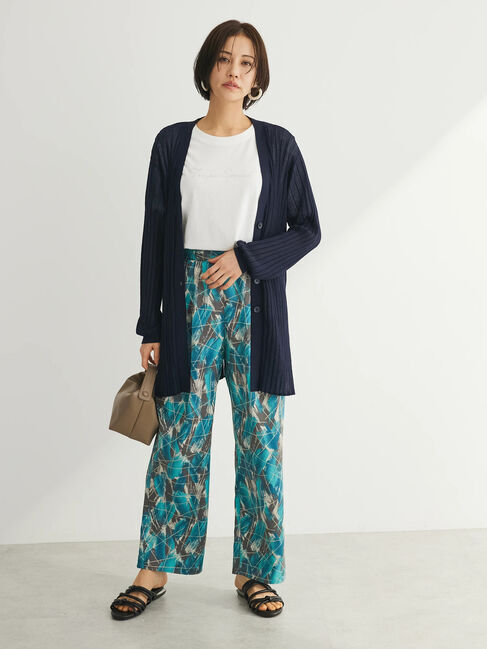 Green Parks「推しニット　リブ編みミドル丈カーディガン」|カーディガン|