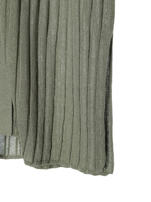 Green Parks「推しニット　リブ編みミドル丈カーディガン」|カーディガン|