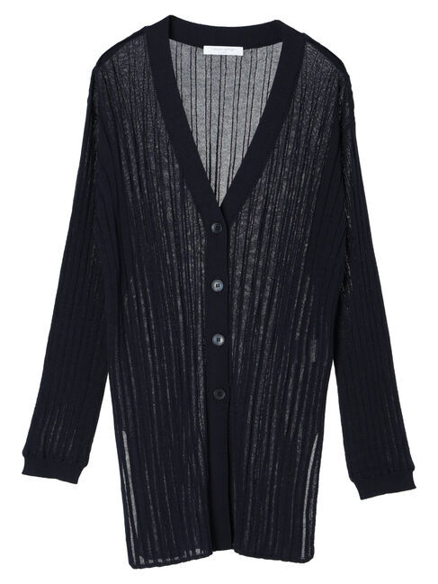 Green Parks「推しニット　リブ編みミドル丈カーディガン」|カーディガン|