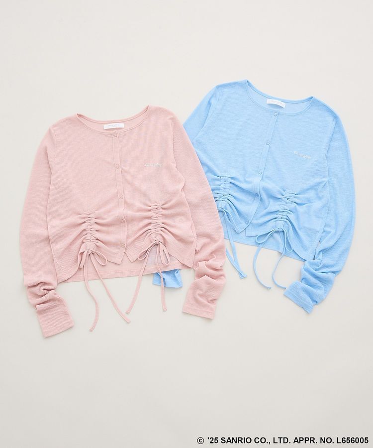 Green Parks「チャーミーキティ/フロントギャザーシアーカーディガン」|カーディガン|