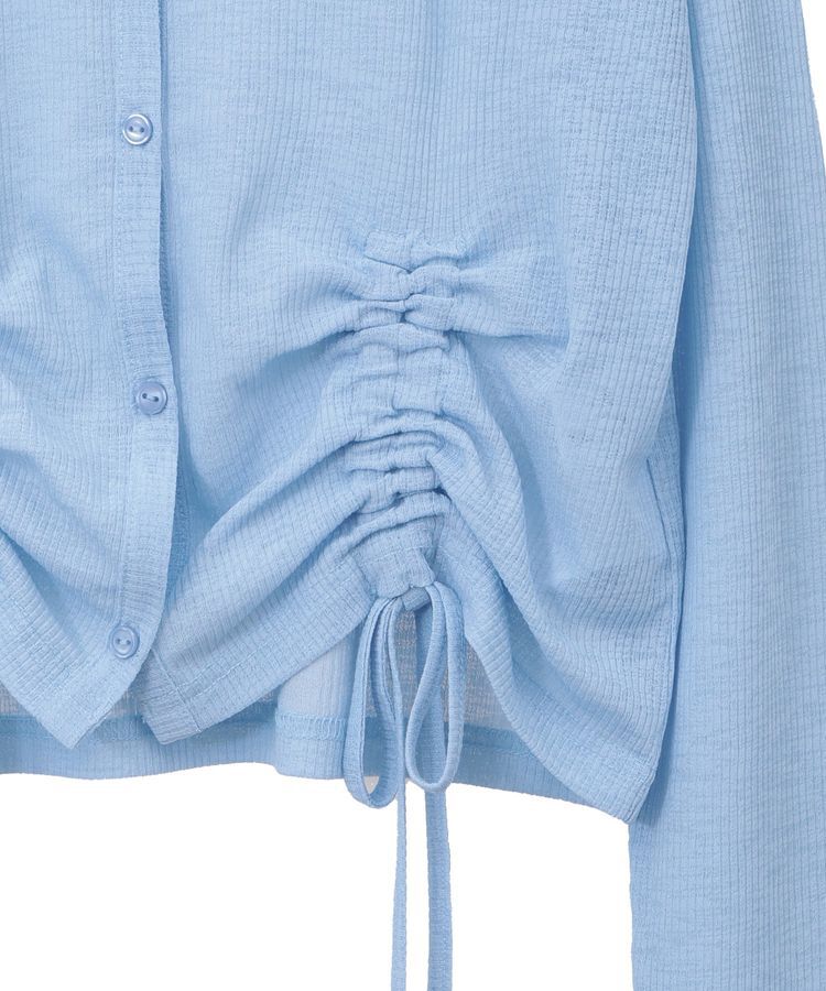 Green Parks「チャーミーキティ/フロントギャザーシアーカーディガン」|カーディガン|