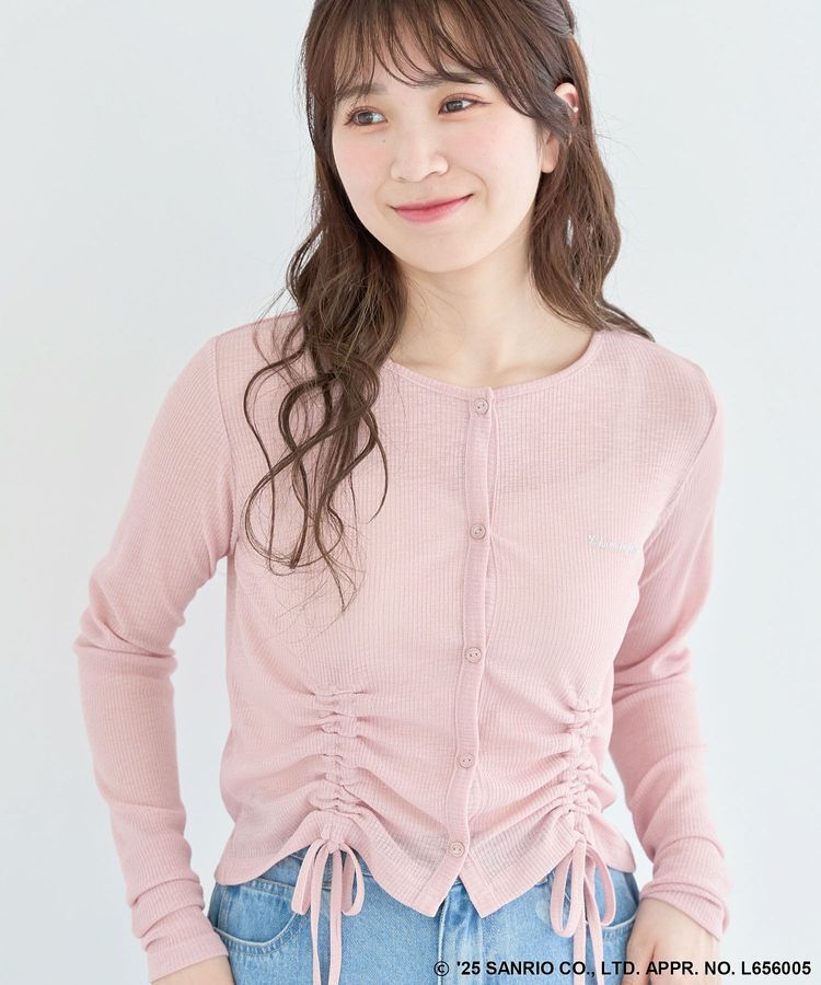 Green Parks「チャーミーキティ/フロントギャザーシアーカーディガン」|カーディガン|