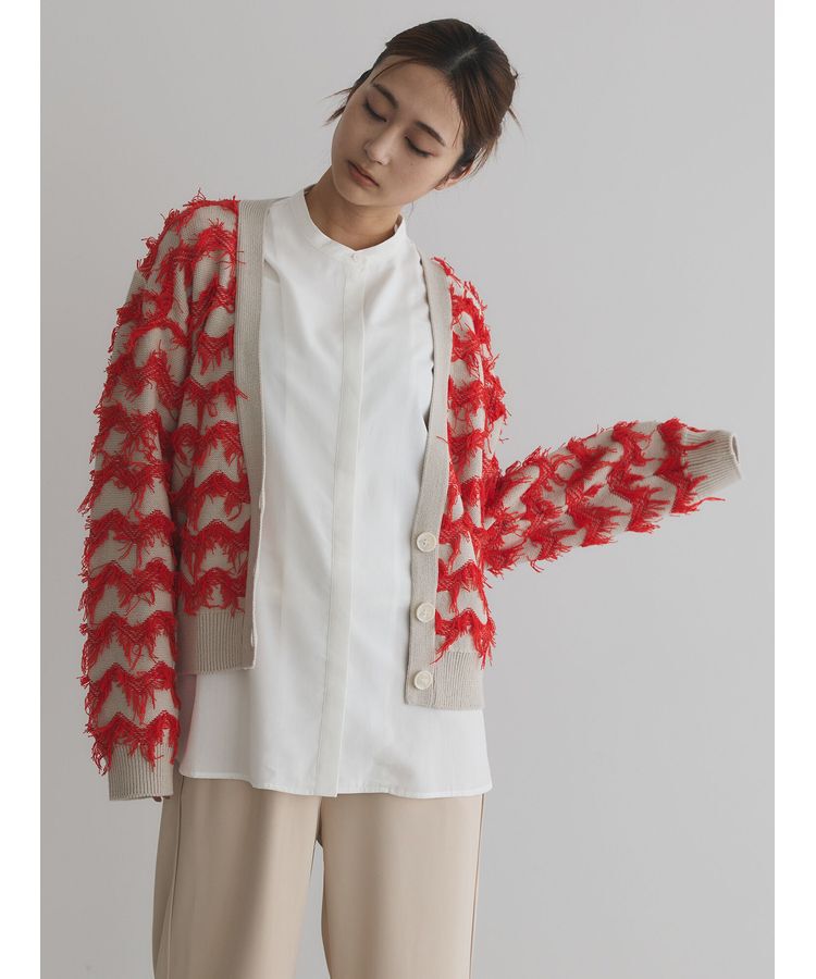 GARAGE OF GOOD CLOTHING「フリンジカーディガン」|カーディガン|Red