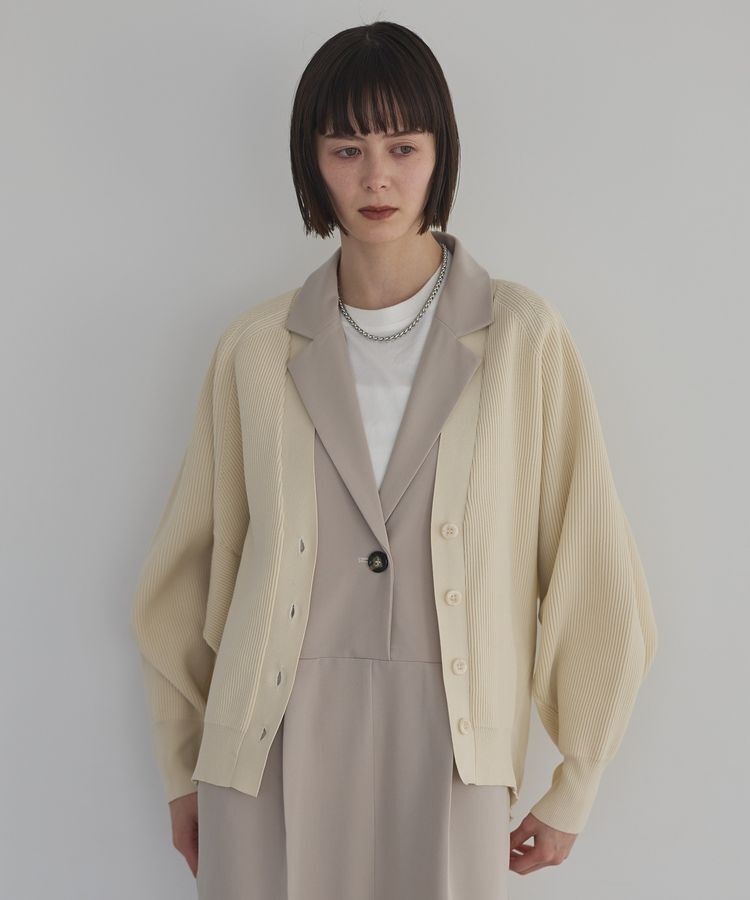 GARAGE OF GOOD CLOTHING「Vネック畔編みフォルムカーデ」|カーディガン|Ivory