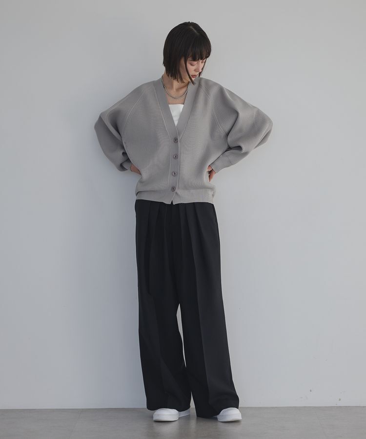 GARAGE OF GOOD CLOTHING「Vネック畔編みフォルムカーデ」|カーディガン|