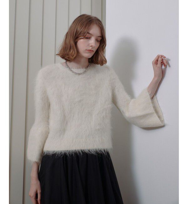 allureville「アルパカシャギーベルスリーブプルオーバー」|ニット・セーター|