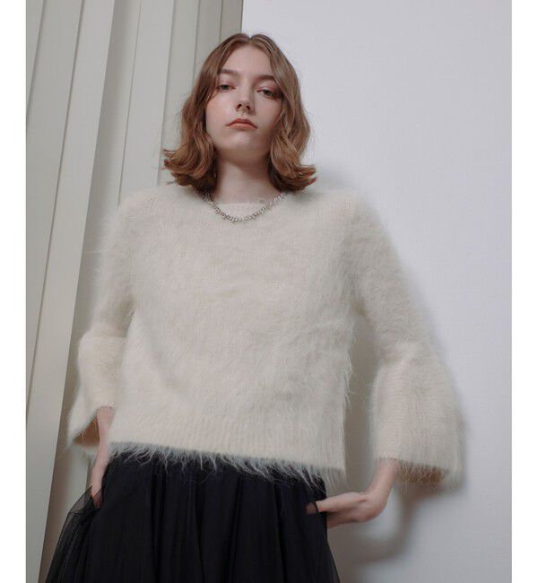allureville「アルパカシャギーベルスリーブプルオーバー」|ニット・セーター|