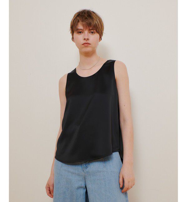 allureville「サテンタンクブラウス」|シャツ・ブラウス|ブラック