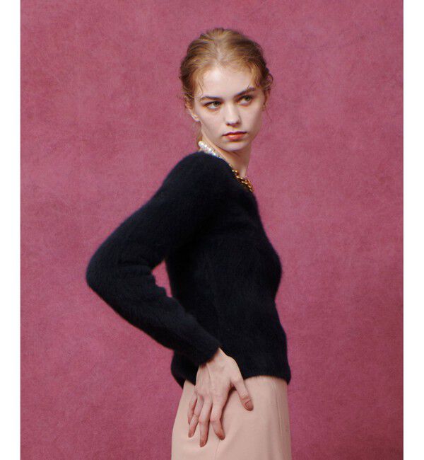 LOULOU WILLOUGHBY「【LOULOU WILLOUGHBY】カシミヤブレンドファー加工プルオーバー」|ニット・セーター|