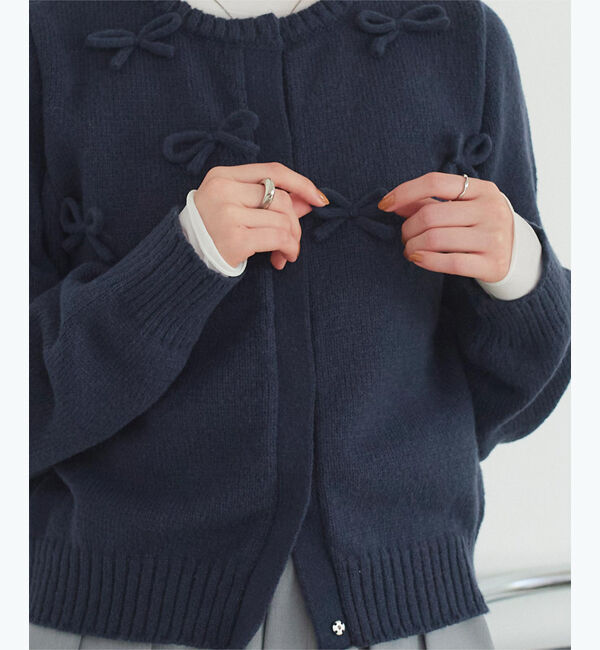 titivate「ウールタッチリボン付きカーディガン」|ニット・セーター|