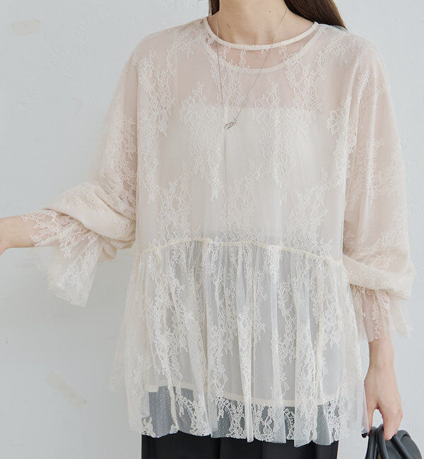  「ナイロンレース2WAYブラウス」|プルオーバー|
