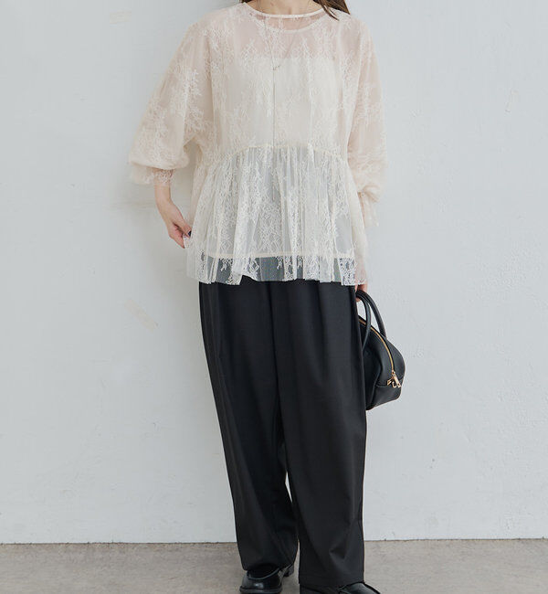  「ナイロンレース2WAYブラウス」|プルオーバー|