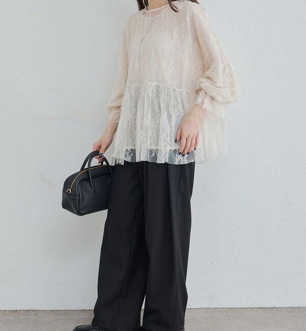  「ナイロンレース2WAYブラウス」|プルオーバー|